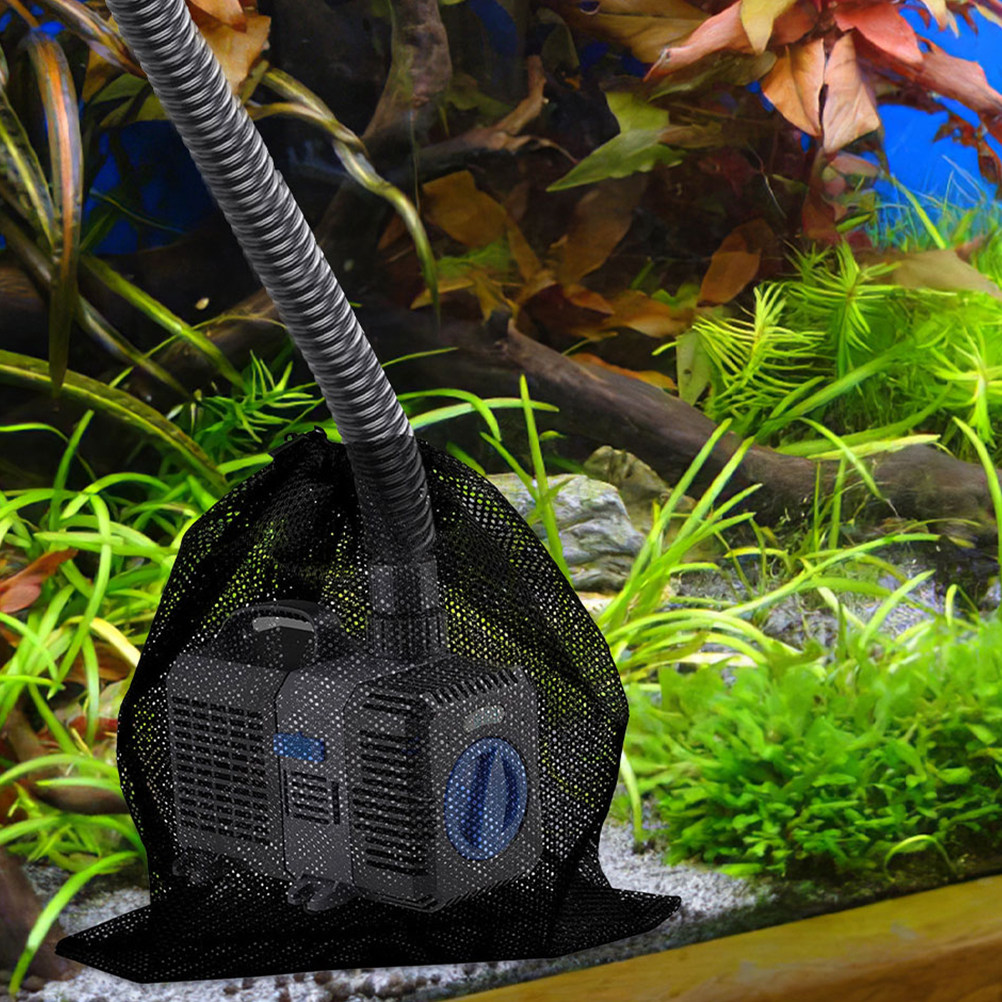 Fish Tank Filter Pump - 4er-Set Hochleistungs-Polyester-Netzfilterbeutel mit Kordelzug für Teich-