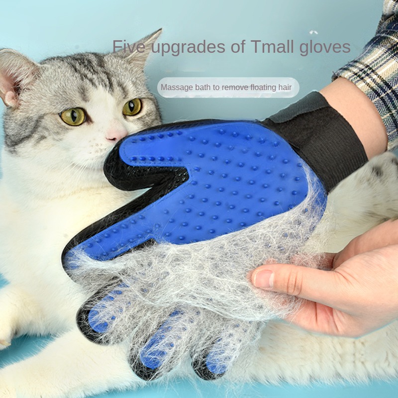 Pet Supplies Grooming Hours - Silikon-Tierpflegehandschuhe: Katzenhaarbürste und Kammhandschuhe zum Baden